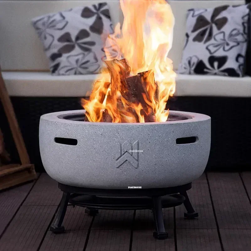 Nordic Minimalist Fire Pits Home Indoor Heating Grill Stand Camping Furnace Outdoor Garden Bonfire Party Grilled Brazier Table X