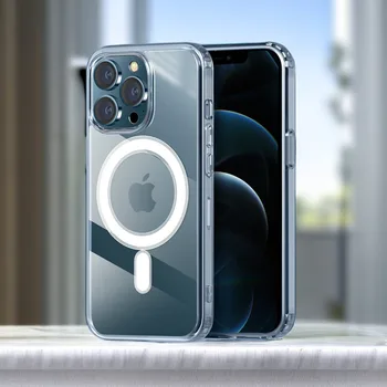 Case for Iphone 12 Pro Max Magnetic Phone Case IPhone 15 Plus Cover Straight Edge for Magsafe Case iPhone 13 Wireless Charging