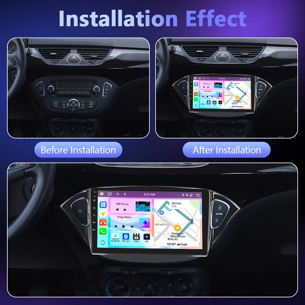 Radio de coche Podofo CarPlay Android Auto para Opel Corsa 2015/Opel Adam 2013-2016 con navegación GPS, radio multimedia 2Din para coche. 5