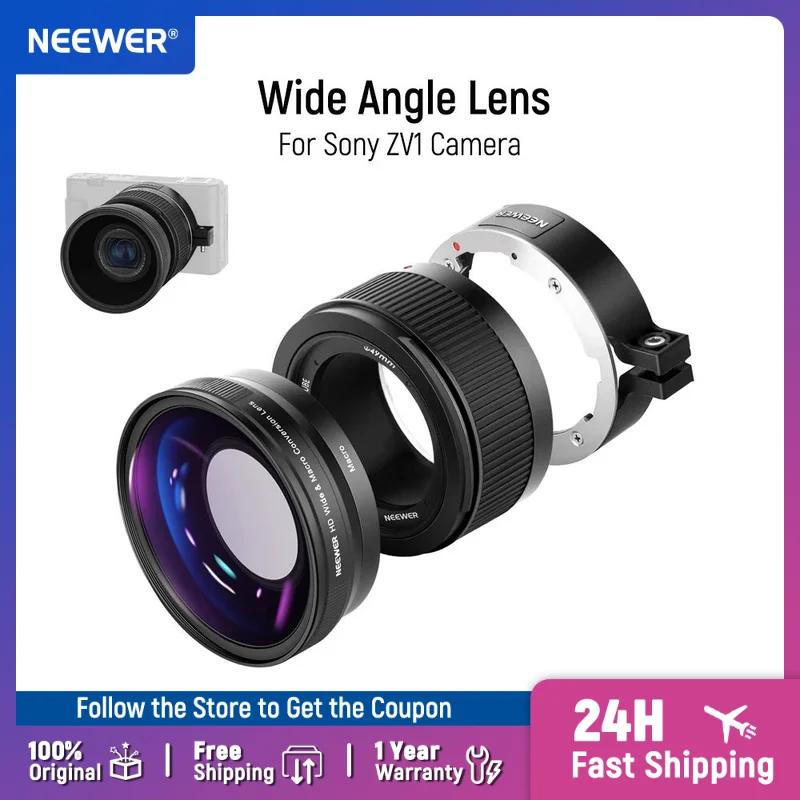 Weitwinkel- und Makroobjektiv 2-in-1 für Sony ZV-1 - Neewer