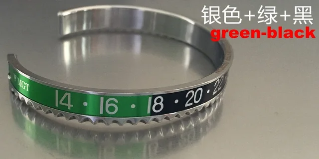 2021 Dial Steel Speedometer Bracelets & Bangles bracciale uomo Stainless Steel Bangles Cuff Bangle Bezel Pulseiras Bijoux green black