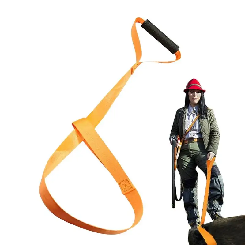 

Deer Drag Deer Dragging Rope With Non-slip Handle Orange Hunting Pull Up Rope Pulling Harness Deer Puller For Deer Hunters