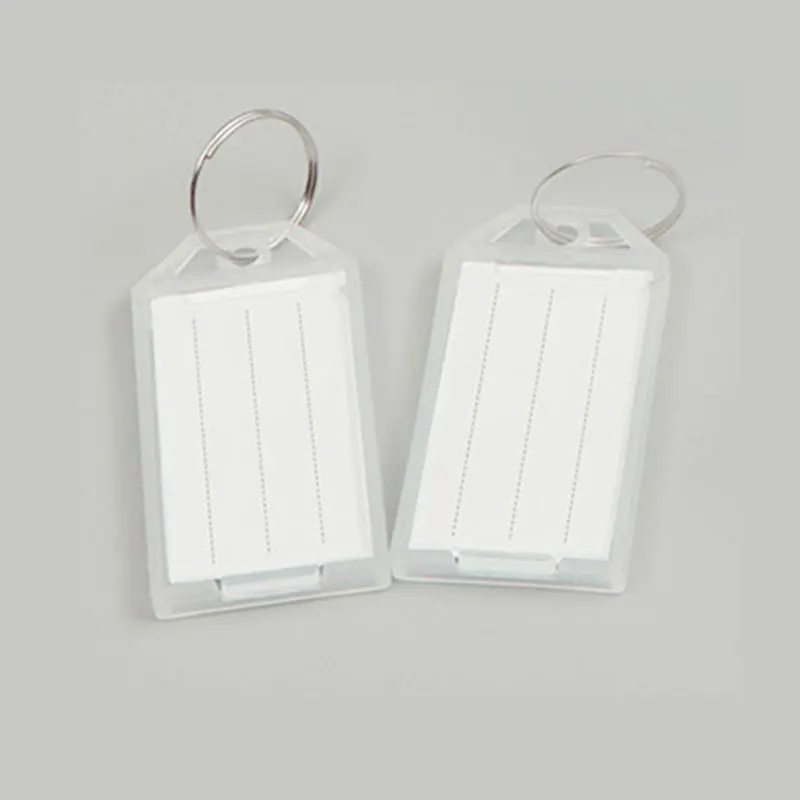 100 Etiquetas Identificadoras Con Llavero - Para Llaves, Equipaje, Mascotas, Oficina (5x2.2 Cm, Varios Colores)