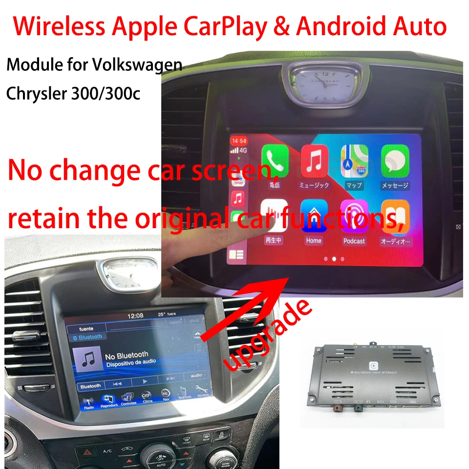 Icarplay Wireless Aa Android Auto Adapter Dispositivo Apple Carplay Per Chysler 300 Limitato Con Sistema Uconnect