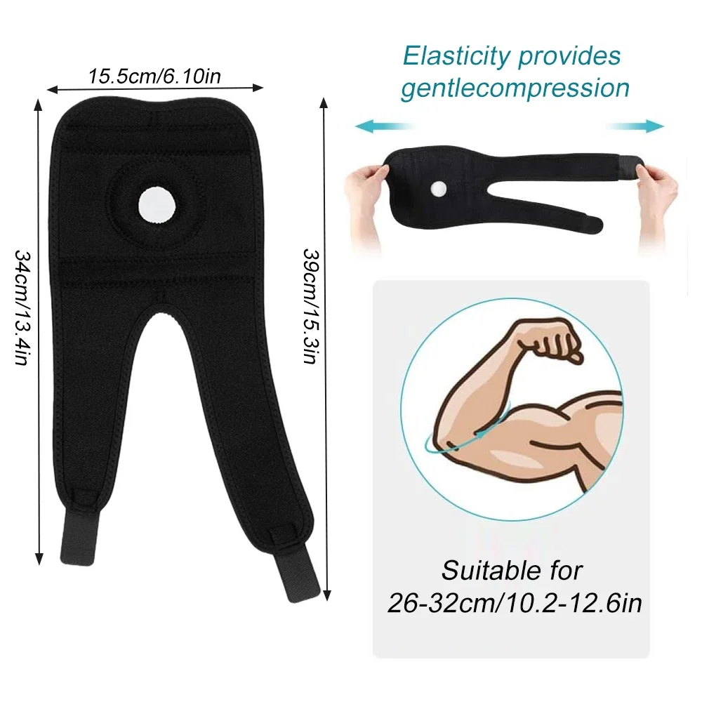 Elbow Brace 1Pcs Adjustable with Dual Stabilizers Breathable Training Wrap Arm Band Reversible