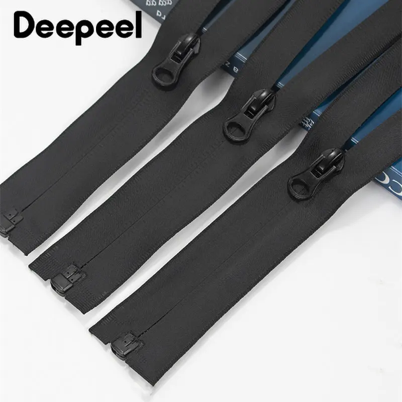 2/5Pcs 40-100cm Waterproof Zipper Open-End Nylon Zippers Tape Clothes  Jacket Reverse Invisible Zip DIY Bag Sewing Accessories