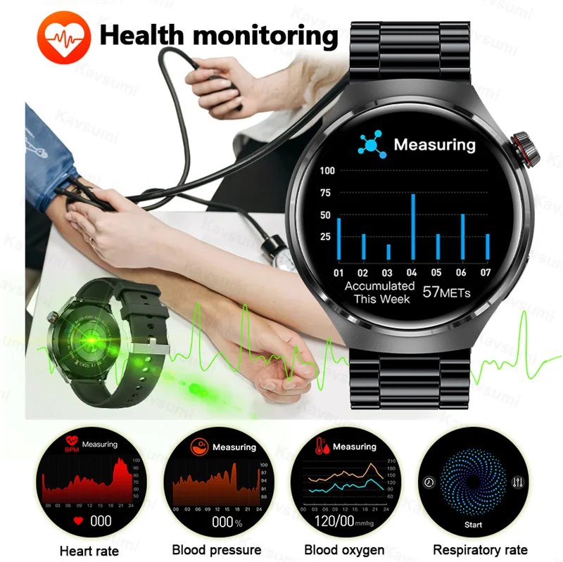 2024 New GT4 PRO Smart Watch Men Watch 4 Pro AMOLED HD Screen Bluetooth Call GPS NFC Tracker Heart rate BloodSugar SmartWatches