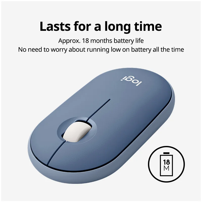 Logitech PEBBLE Wireless Bluetooth Mouse Dual Mode Mute Office Mouse Girls Compact Portable Laptop Ipad Tablet wireless mouse