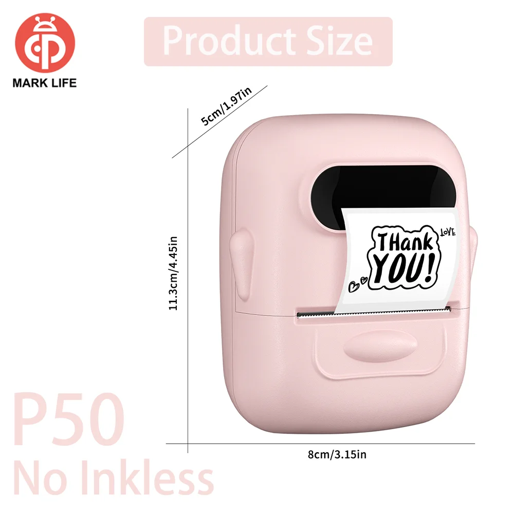 Marklife 휴대용 열전사 프린터 B1 B21 P50 무선 자체 접착 스티커 프린터 선물/DIY 크리에이티브/마킹 머신용