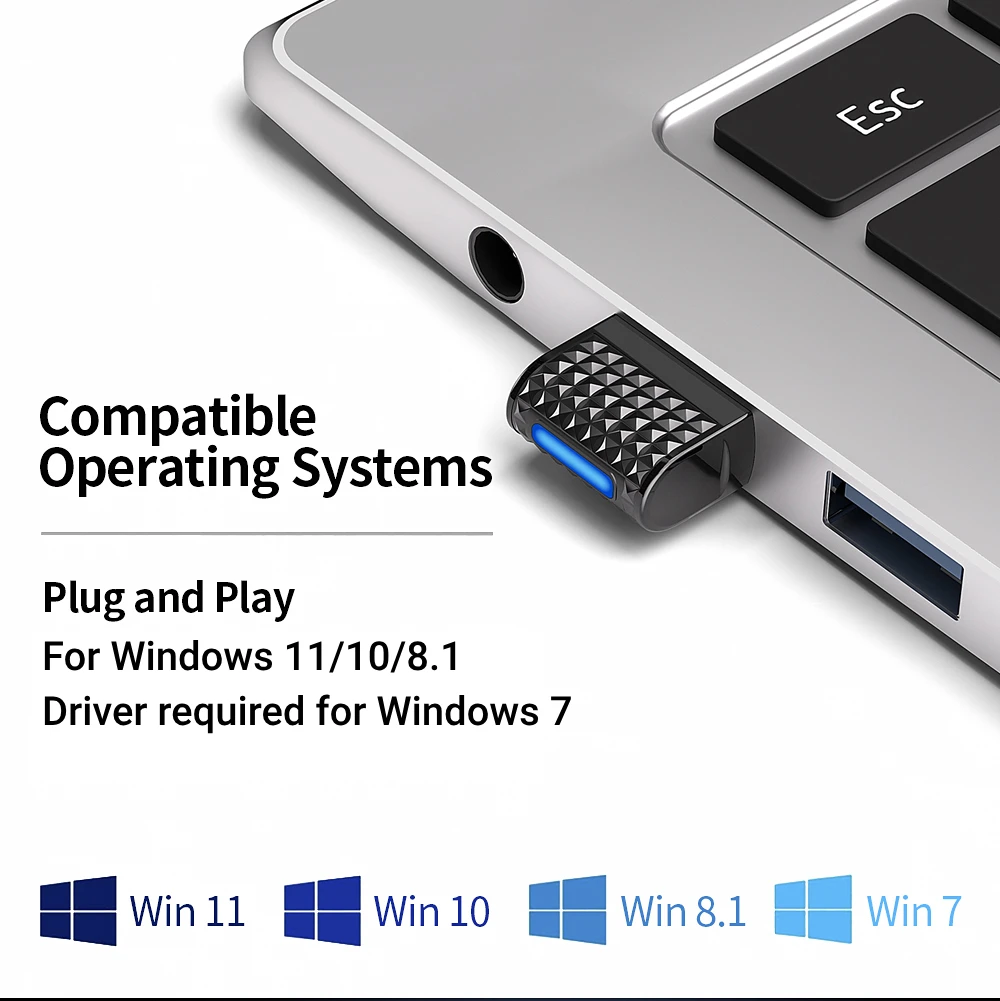 Bluetooth 5.4 Adapter USB Bluetooth 5.3 Dongle Adaptador for PC Wireless Mouse Keyborad Music Audio Receiver USB Transmitter