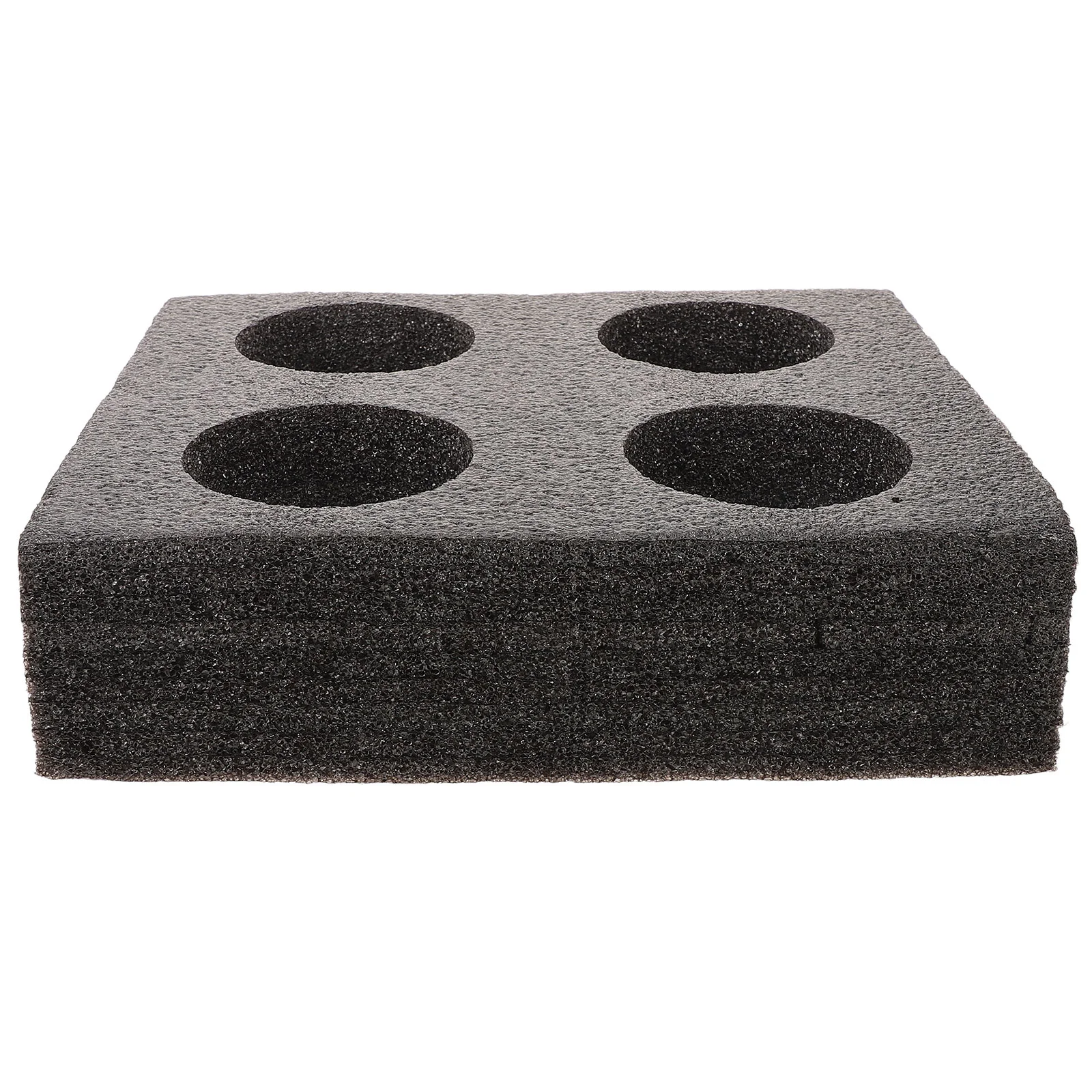 4 Cup Cotton Tray Black Takeout Cup Holder Beverage Packing Box Drink Carrier Non Deform Easy Use Lightweight Proper Size