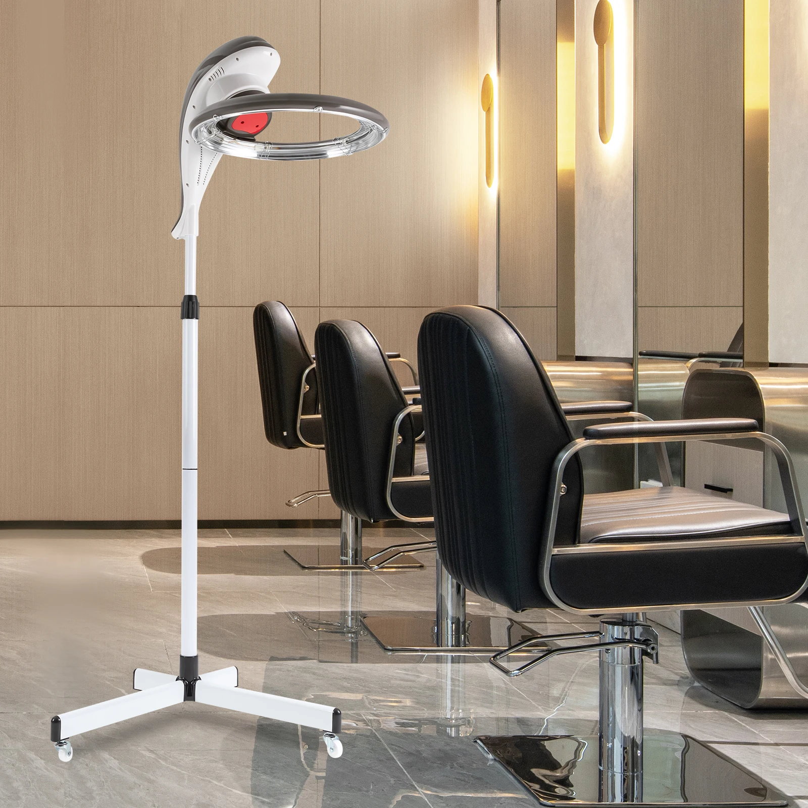Hair Color Oven 950W Orbiting Rotating Hair Care Dyeing Heating Adjustable Height Adjustable Height Universal Wheels
