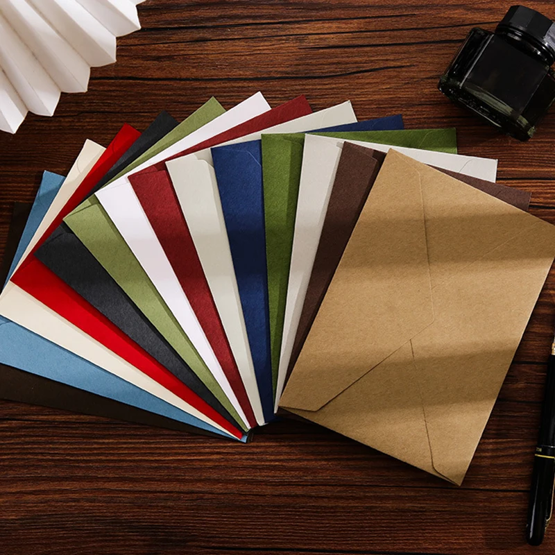 50pcs Envelope Small Business Supplies 16.2x11.4cm Postcard Giftbox 120g Paper Message Packaging Invitations Wedding Stationery