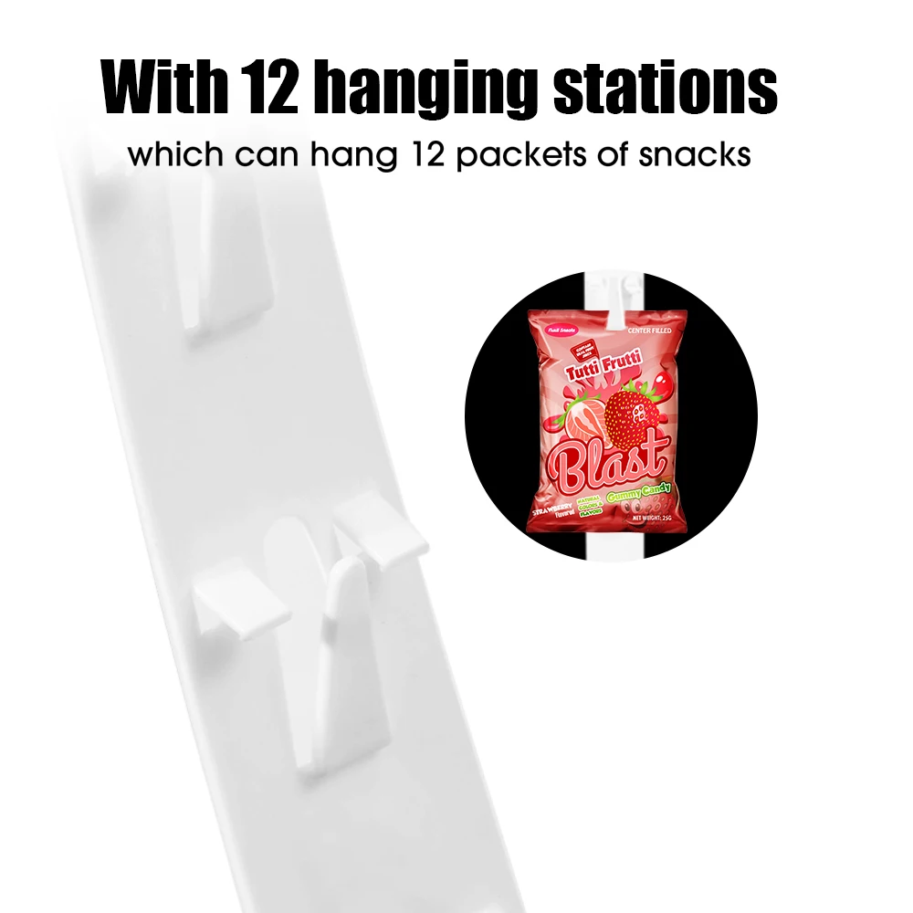 플라스틱 스낵 교수형 스트립 매장 교수형 스낵 후크가있는 디스플레이 행거 슈퍼마켓 선반 유용한 상점 머천다이징 클립 스트립
