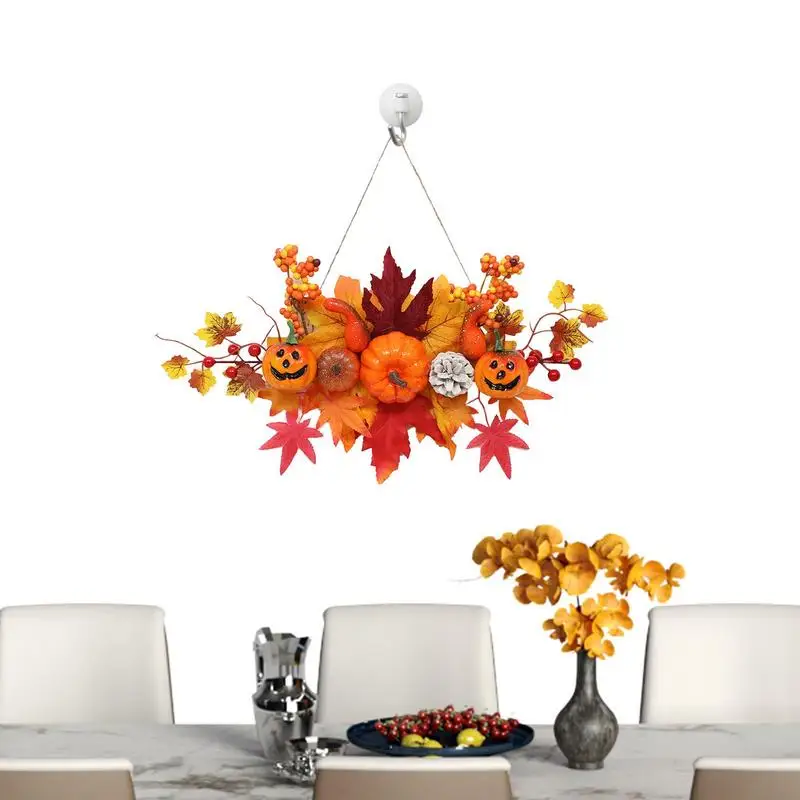 

Halloween Maple Leaf Door Decor Wooden Pumpkin Maple Leaf Hang Decoration Wooden Artificial Pumpkin Maple Leaf Hang Decoration