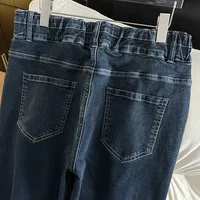 155Kg Plus Size Women's Spring Autumn Jeans High Waisted Casual Loose Flared Denim Pants Blue 5XL 6XL 7XL 8XL 9XL - Image 5