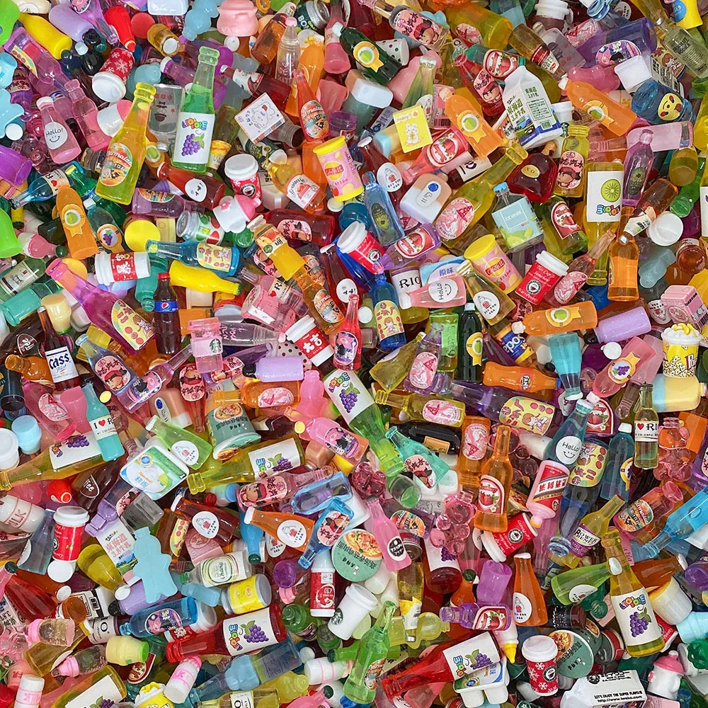 Miniature Dollhouse Food Supermarket Mini Snack Simulation Cake Wine Drink for Blyth Barbies Doll Kitchen Accessories Toy