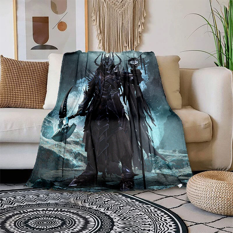 Flannel Soft Plush Sofa Bed Throwing Blankets Game Peripheral Diablo Art Printed Blanket Gedruckt Bettdecke Sofa Ges