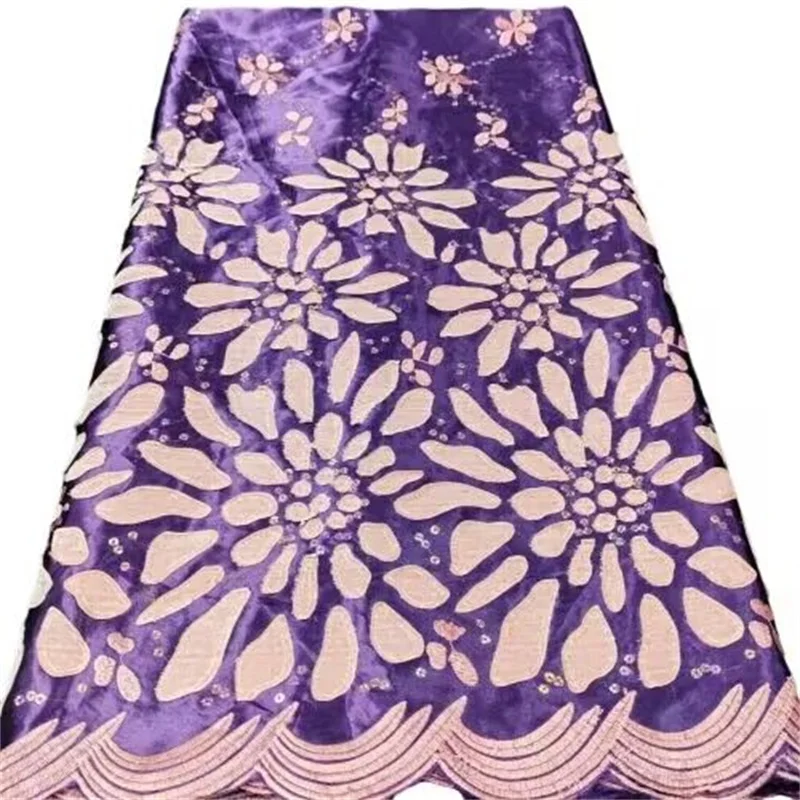 

Nigerian High Quality African Lace Fabric French Silk Laser Lace Fabric Brocade Jacquard Party Sewing Luxury Evening Dresses