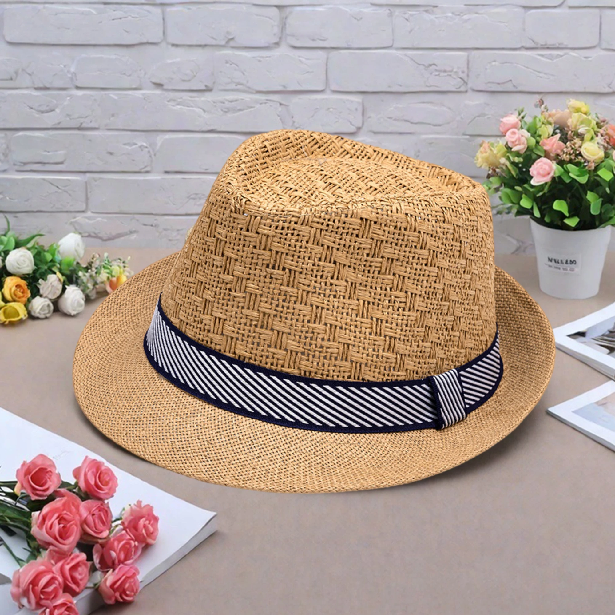 Women Beach Hat Extra Large Brim Sun Protection Straw Hat Summer Floppy Hat Jazz Hats for Outdoor Activities