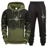 Automne hiver haute qualité hommes survêtement décontracté Jogging hommes polyvalent sweats pantalons de survêtement mode quotidien sport sweats à capuche ensemble 2