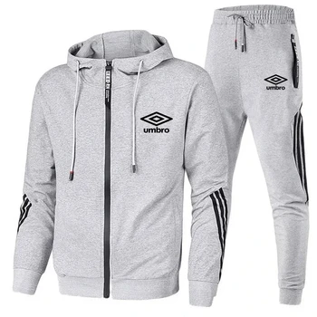 Spring and Autumn UMBRO Fashion Zip Hooded Sweater Sweater Casual Sportswear Men's Suit Clothes + Pants Men's Set