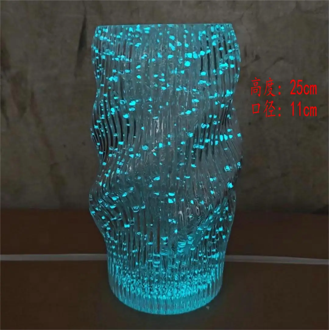 Wholesale Luminous Houseware Flower Clear Cylinder Customized Glass Vase purse vase Decoration Floral Arrangement Vase fish tank 6