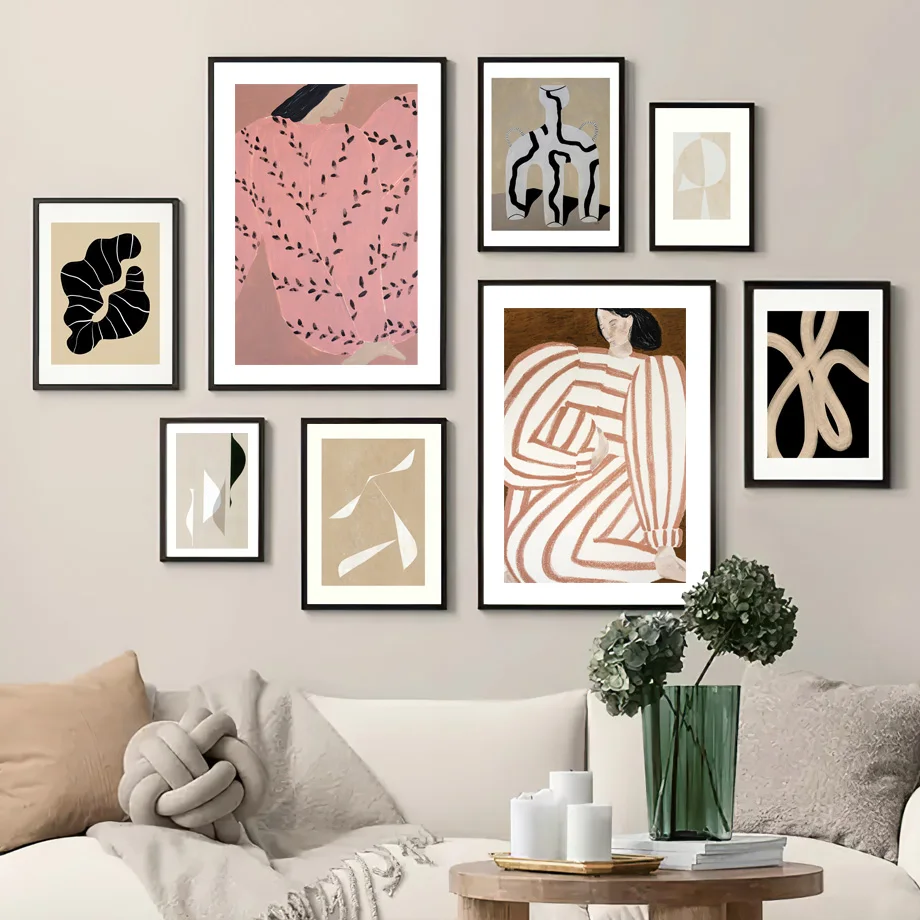 

Sofia Lind Pajamas Girl Geometry Vase Abstract Nordic Posters And Prints Wall Art Canvas Painting Pictures For Living Room Decor