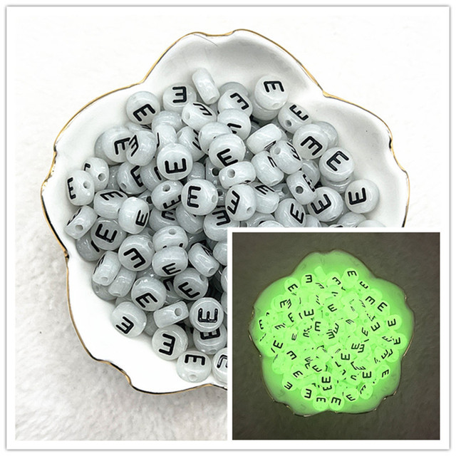 7x4mm A-Z Luminous Beads Letter Beads Acrylic Spaced Beads For Jewelry Making DIY Charms Bracelet