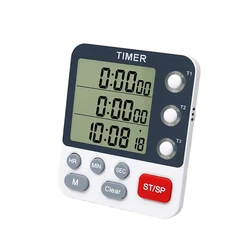 Enhanced Digital Kitchen Timer with Large Display and Loud Alarm (3 timer)