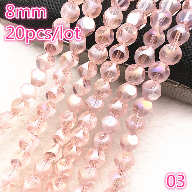 20pcs 8mm Austria Crystal Earrings Choker Bead Glass Bead Spacer Bead For Jewelry Making Necklace