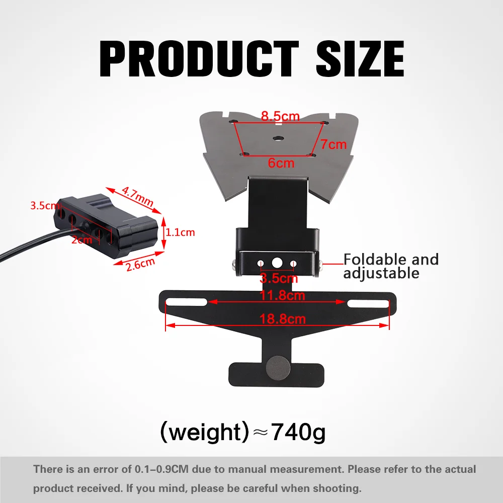 QJMOTOR SRK250 SRK150용 LED 라이트 액세서리가 포함된 오토바이 번호판 마운트 홀더 테일 타이디 펜더 제거기