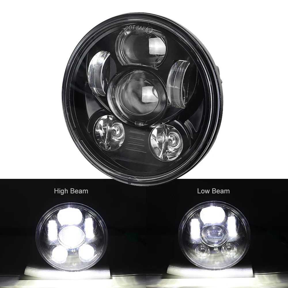 5.75 Black Six Projector LED Headlight Motorcycle Popular among