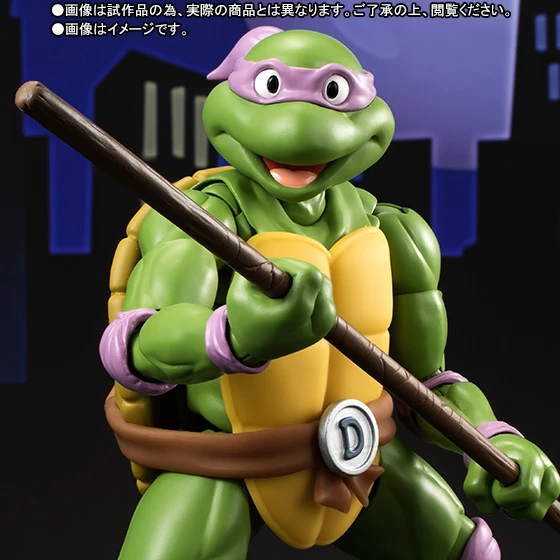 Bandai genuine movable doll model ninja turtle Donatello collection anime  characters decorative ornaments children's toys