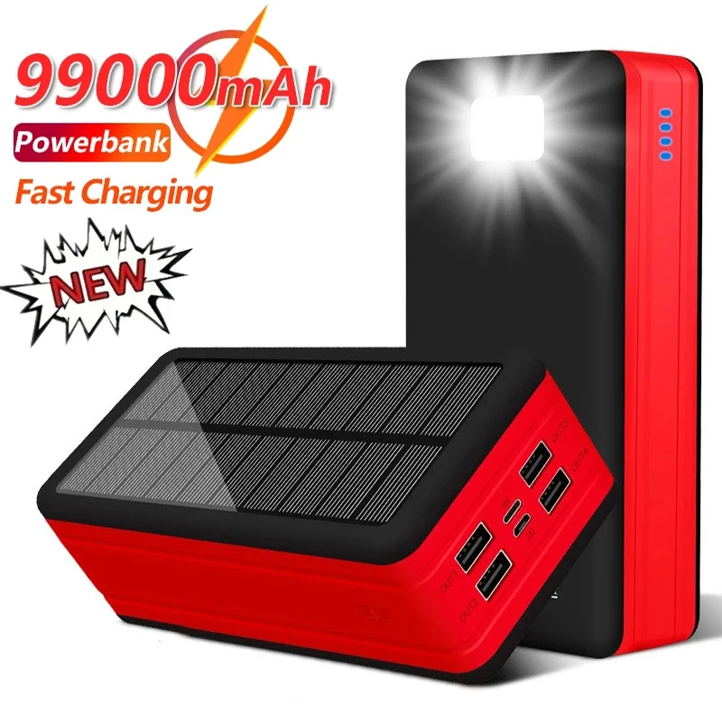 

Large Capacity 99000mAh Solar Battery Charger with LED 4USB Portable Outdoor Travel External Battery for IPhone Samsung Xiaomi