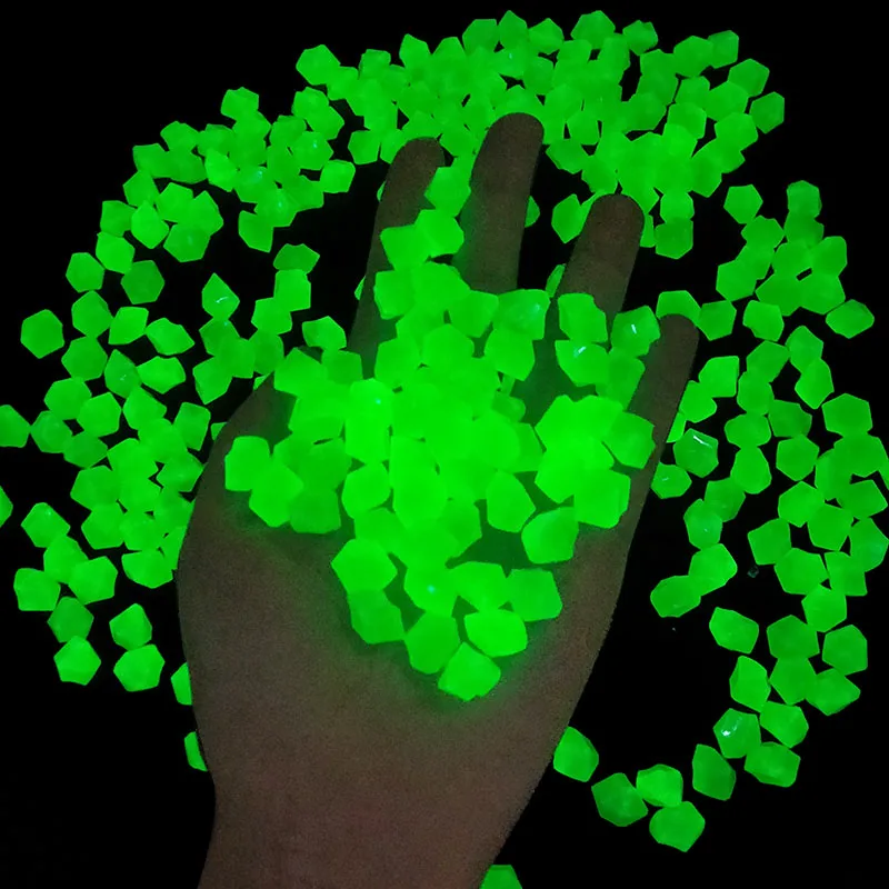 300Pcs Mix Color Garden Luminous Stones Pebbles Glow In Dark Outdoor Trail Home Aquarium Decorations DIY Craft Accessories