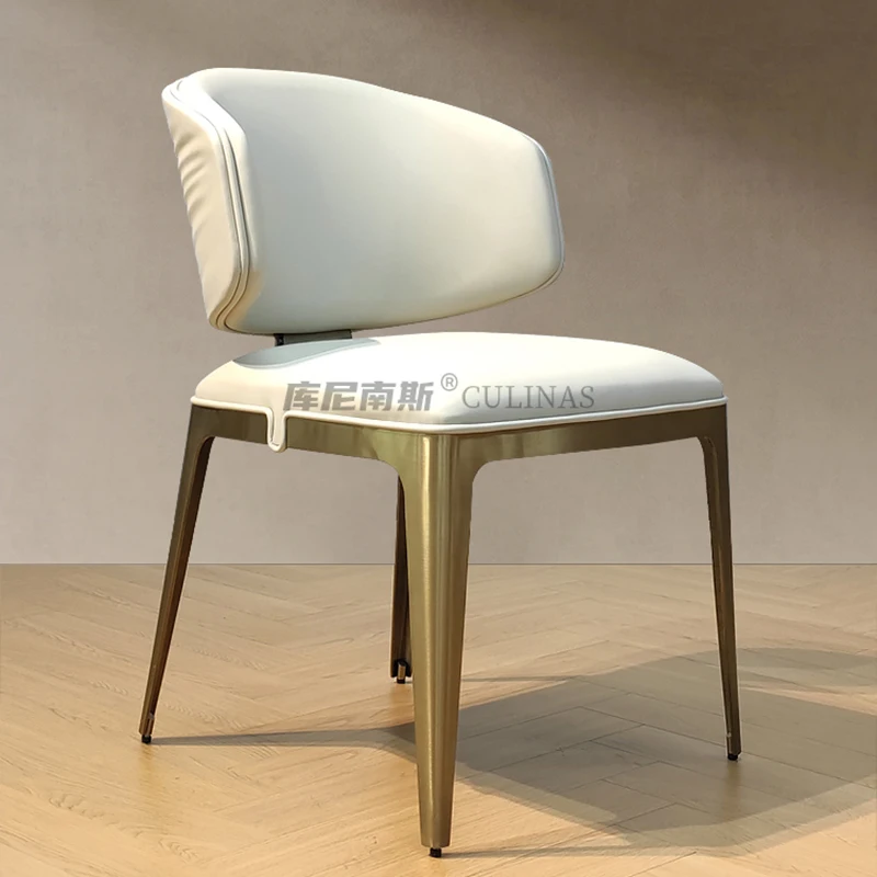

Italian Luxury Dining Chair Accent Kitchen Modern Home Restaurant Host Chair Island Negotiating PU Leather Sillas Furniture WKDC