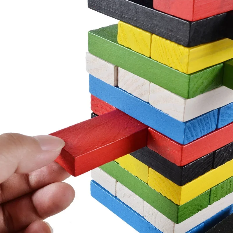 building blocks building a tower and drawing blocks on a chessboard game children's solid block puzzle parent-child interactive board game 2Set