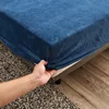 Winter Plush Elastic Fitted Sheet Double Bed Sheet Soft Warm Velvet Bedspread Mattress Cover Bed Linen Protector Twin Queen King 2