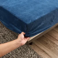 Winter Plush Elastic Fitted Sheet Double Bed Sheet Soft Warm Velvet Bedspread Mattress Cover Bed Linen Protector Twin Queen King 2