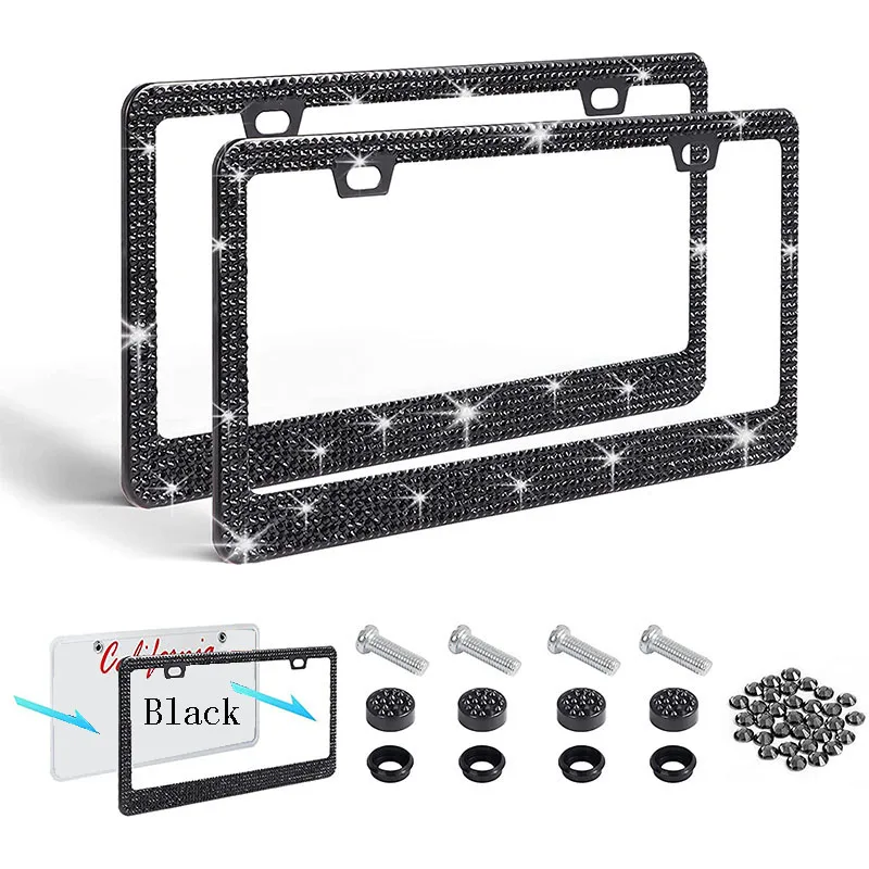 Bling Crystal License Plate Frame Luxury Car Frame Plate with