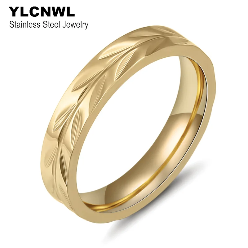 Finger Rings For Women Men Couple Round Jewelry Gift 4MM Size 6 7 8 9 10 11