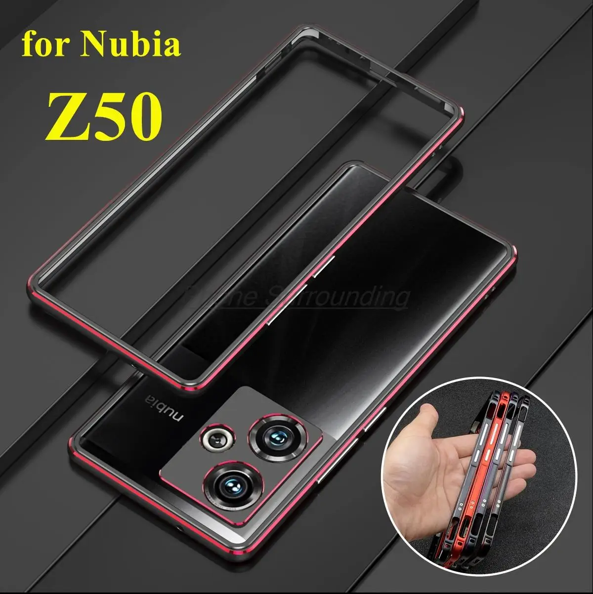 

Ультратонкий алюминиевый чехол-бампер для ZTE Nubia Z50 Z 50, металлический чехол с фотографией (1 стеклянная пленка + 1 мягкая задняя пленка)