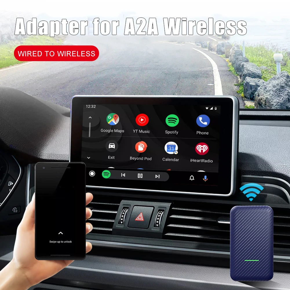 Wired To Wireless Adapter Dongle Plug and Play For Carplay Android Auto –  SCUMAXCON Official Store