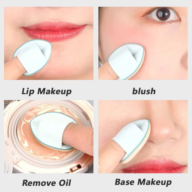 1/3/5/10 Pcs Mini Finger Puff Foundation Powder Detail Makeup Sponge Face Concealer Cream Blend Cosmetic Accessories Makeup Tool