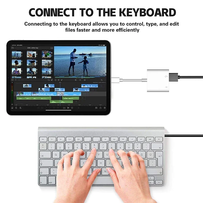 OTG Adapter iPhone 16 15 14 13 12 Pro Max XR 8 Plus 8 Pin To USB Cable 3.0 Converter Mouse Keyboard Camera Card Reader otg adapter,lightning to usb otg adapter