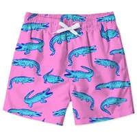 Cute Shark Dinosaur Beach Shorts For Men Kids 3d Print Cartoon Animal Swim Trunks Surfing Board Shorts Male Street Short Pants 1