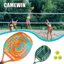 CAMEWIN Full Carbon Fiber Professional Beach Tennis Racket Eva Soft Surface Tennis Racket With Bag And Ball Racket Beach