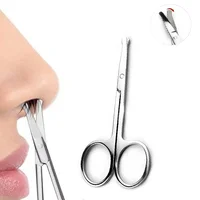 Heallor Mini Stainless Steel Portable Curved Mustache Eyebrow Nose Ear Hair Remover Scissor Trimmer Safety Tips Nail Cuticle Cut 1