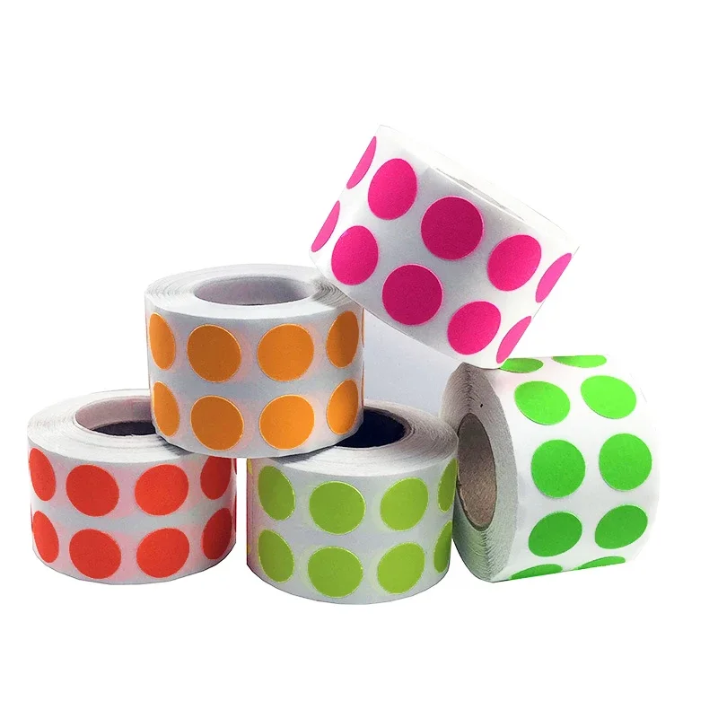 Luminous Round Dots Tape Stickers 500/1000PCS fluorescent tape fluorescent stickers luminous wall stickers luminous tape Yellow Green Fluorescent Self-adhesive Glow In The Dark Warning Security